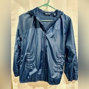 Lands' End Navy Polyester Jacket with Mesh Lining Size M(10/12)